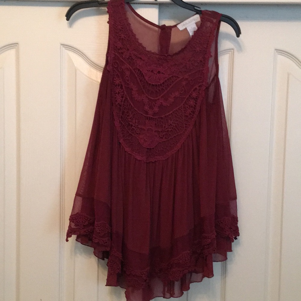 Beautiful burgundy Lace Blouse